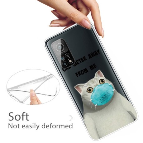 Противоударный чехол Colored Drawing Clear на Xiaomi Mi 10T / 10T Pro - Mask Cat