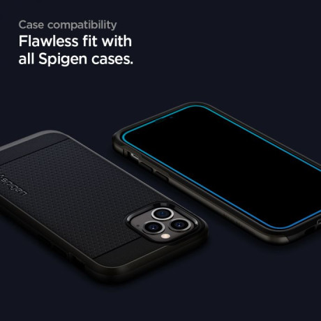 Оригинальное защитное каленое стекло Spigen Tr Slim HD для iPhone 12 Mini Black