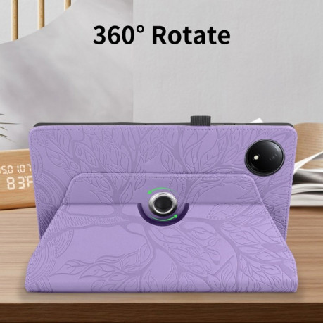 Чохол-книжка Tree Life Embossed Rotation Leather для Xiaomi Redmi Pad SE 8.7 4G - фіолетовий