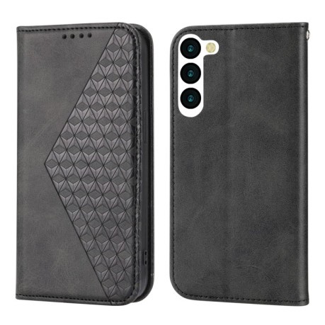 Чохол-книжка Cubic Grid Calf Texture для Samsung Galaxy S23 5G - чорний