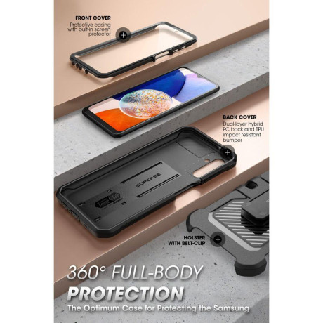 Двосторонній чохол Supcase Unicorn Beetle для Samsung Galaxy A14 4G/5G - BLACK
