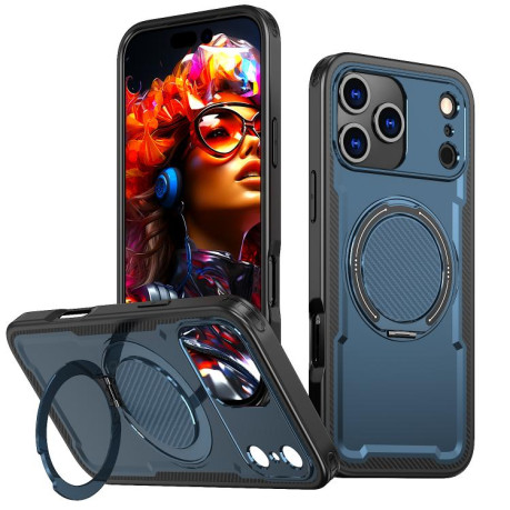 Противоударный чехол kalebol с подставкой 360 с MagSafe на iPhone 17 Pro Max - синий