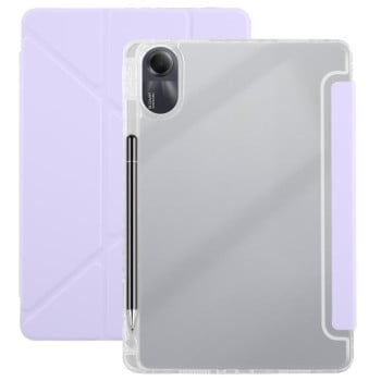 Чехол-книжка Clear Acrylic Demation Leather для Redmi Pad SE 11 2025 / Pad 2 - фиолетовый