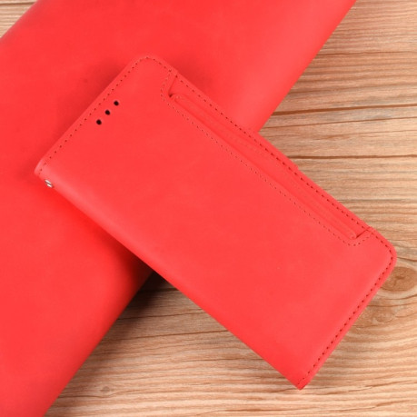 Чехол-книжка Skin Feel Calf на OnePlus 12 - красный