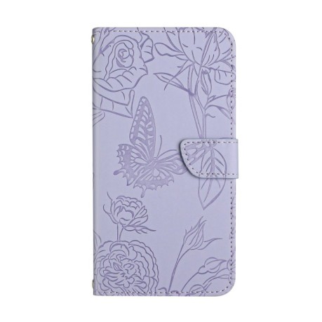 Чехол-книжка Skin Feel Butterfly Embossed для Samsung Galaxy A55 5G - фиолетовый