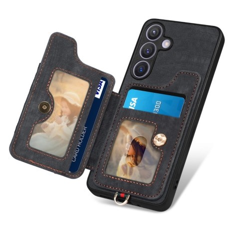 Чехол Retro Skin Feel Amile для Samsung Galaxy S24+ 5G - черный