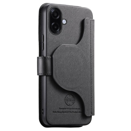 Чохол-книжка Twill Fabric з MagSafe RFID+кишенька для карт на Samsung Galaxy A07 4G / 5G - чорний