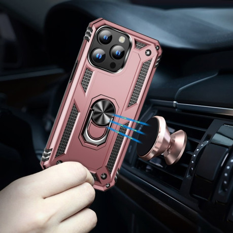 Протиударний чохол HMC 360 Degree Rotating Holder на iPhone 15 Pro Max - рожеве золото