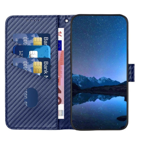 Чехол-книжка Carbon Fiber Texture на Motorola Moto G05 - синий