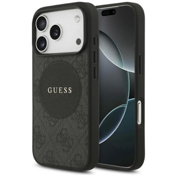 Оригинальный чехол Guess 4G Circle Classic Logo с MagSafe на iPhone 17 Pro - black