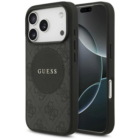 Оригинальный чехол Guess 4G Circle Classic Logo с MagSafe на iPhone 17 Pro - black
