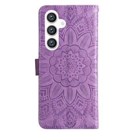 Чехол-книжка Embossed Sunflower для Samsung Galaxy S24+ - фиолетовый