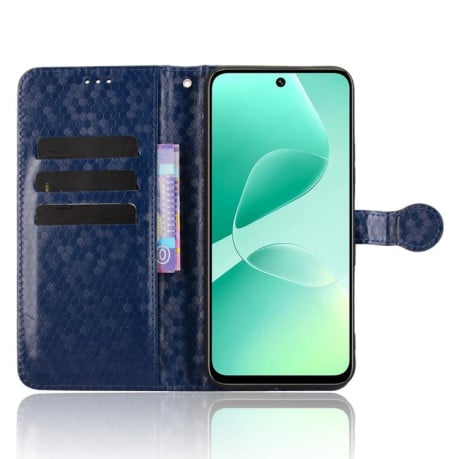 Чохол-книжка з фактурою Honeycomb Dot та магнітним хлястиком на Infinix Hot 60i 4G / Hot 60 5G - синій