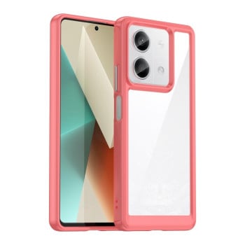 Противоударный чехол  Colorful Acrylic Series с цветной силиконовой боковиной на Xiaomi Redmi Note 13 5G - красный