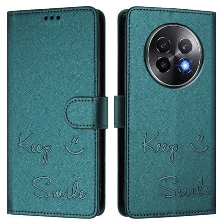 Чохол-книжка Embossing Stripe RFID для Realme 13+ 5G/13 Pro 5G/13 Pro+ - Peacock Green