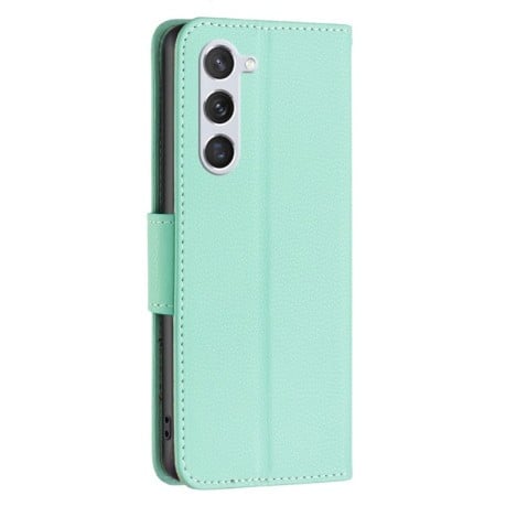 Чехол-книжка Litchi Texture Pure Color на Samsung Galaxy S24 5G - зеленый