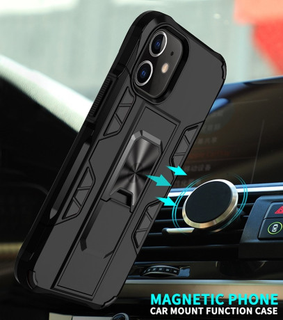 Противоударный чехол Armor Magnetic with Invisible Holder на iPhone 12 Pro Max - серебристый