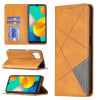 Чехол-книжка Rhombus Texture для Samsung Galaxy M32/A22 4G - желтый