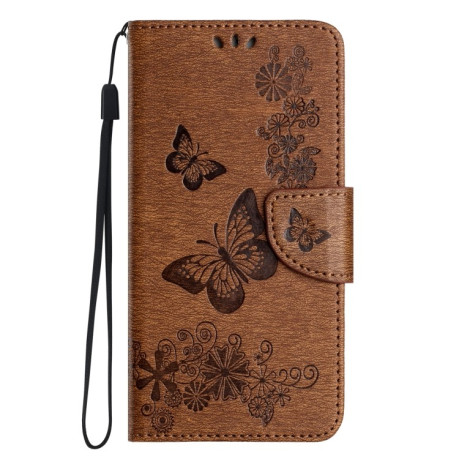 Чохол-книжка Embossed Butterfly  для Samsung Galaxy A36/A56 5G - коричневий