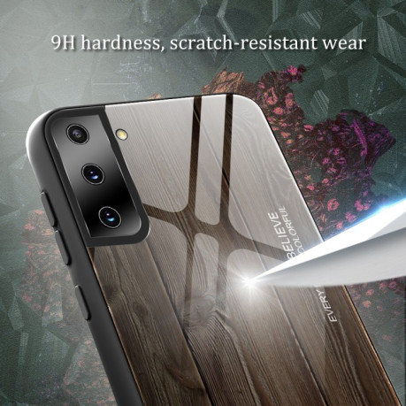 Противоударный чехол Wood Grain Glass на Samsung Galaxy S21- М03