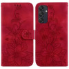 Чехол-книжка Lily Embossed Leather для Samsung Galaxy M55 5G - красный