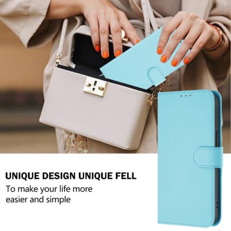 Чохол-книжка з м'яким покриттям (Skin Feel) зі шнурком на Samsung Galaxy A07 4G - блакитний