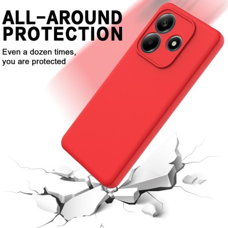 Силіконовий чохол Solid Color Liquid Silicone на Xiaomi Redmi Note 14 5G - червоний