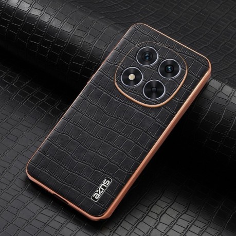 Чохол AZNS Electroplated Frame Crocodile Texture на Xiaomi Redmi Note 14 Pro 5G/Poco X7 - чорний