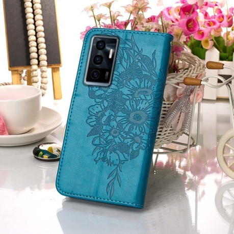 Чохол-книжка Embossed Butterfly для Vivo S10e 5G/V23e 4G/V23E 5G/Y75 4G - синій
