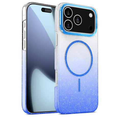 Противоударный чехол Gold Diamond Glitter Gradient MagSafe для iPhone 17 Pro - синий