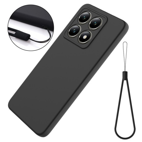 Силиконовый чехол Solid Color Liquid Silicone на Xiaomi 14T Pro - черный
