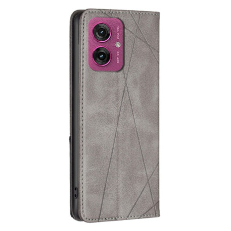 Чохол-книжка Rhombus Texture для Motorola Moto G55 - сірий