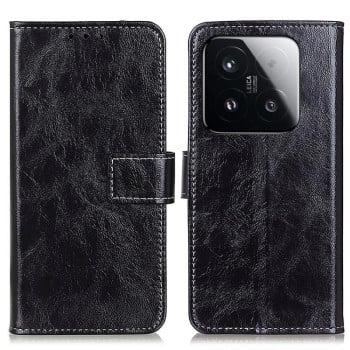 Чехол-книжка Magnetic Retro Crazy Horse Texture на Xiaomi 15T 5G - черный