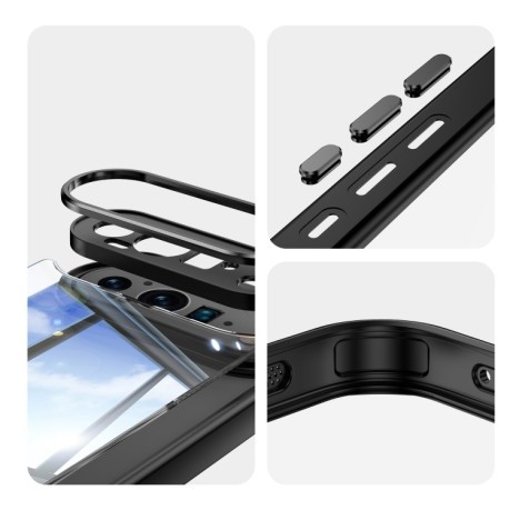 Противоударный чехол Acrylic Hybrid TPU Armor Shockproof для Google Pixel 9 Pro XL - черный