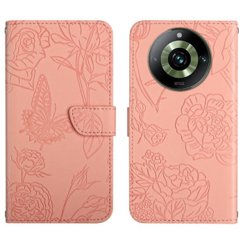 Чохол-книжка HT03 Skin Feel Butterfly Embossed для Realme 11 Pro 5G/11 Pro+ 5G - рожевий