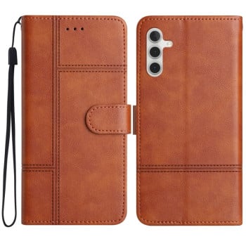 Чехол-книжка Cowhide Texture Stitching Leather на Samsung Galaxy A56 5G - коричневый