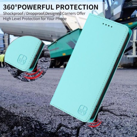 Чехол-книжка Retro Skin Feel Business Magnetic на OnePlus Ace 5 Racing — мятный