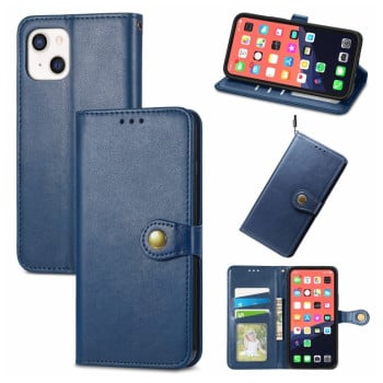 Чехол-книжка Retro Solid Color на iPhone 13 mini - синий