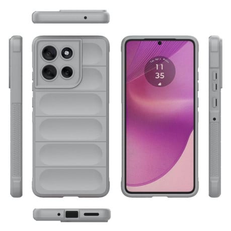 Силиконовый чехол Magic Flannel на Motorola Moto G86 5G - серый