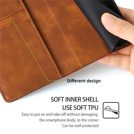 Чехол-книжка Skin Feel Crocodile Texture для Xiaomi Redmi A5 4G 171.7mm - коричневий