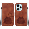 Чехол-книжка Lotus Embossed для Xiaomi Poco M6 4G - коричневый