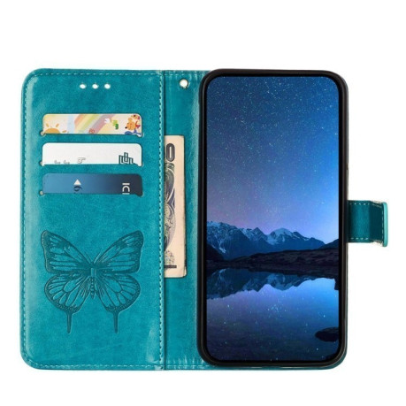 Чехол-книжка Embossed Butterfly для Infinix Smart 8 Plus / Smart 8 Pro - синий