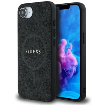 Оригинальный чехол Guess 4G Ring Classic MagSafe для iPhone 16e - black