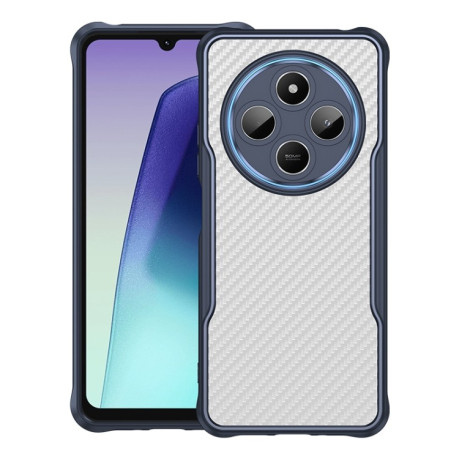 Ударозащитный чехол Carbon Fiber Texture Translucent на Xiaomi Redmi 14C 4G/Poco C75/Redmi A4 5G - синий