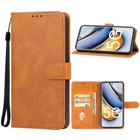 Чехол-книжка EsCase Leather для Realme 11 Pro+ - коричневый