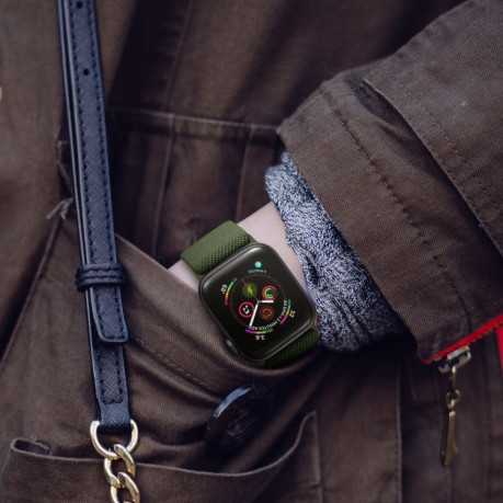 Ремешок Polyester Nylon для Apple Watch 10 46mm/Ultra 49mm / Series 8/7 45mm / 44mm / 42mm/45mm/44mm/42mm - зеленый