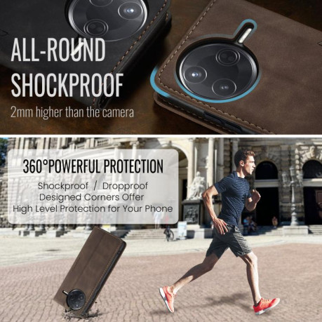 Чохол-книжка CaseMe-013 Multifunctional на Xiaomi Poco F7 Pro / F7 Ultra - кавовий