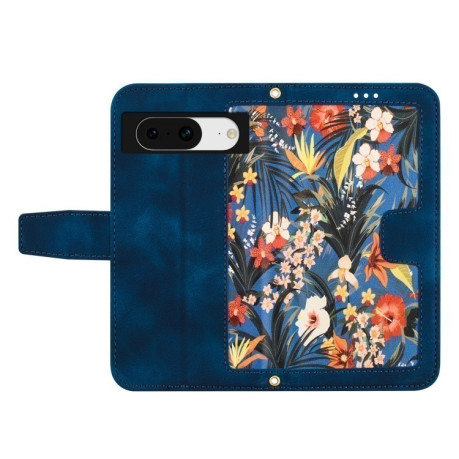 Чехол-книжка Floral Pattern Leather для Google Pixel 8a - синий
