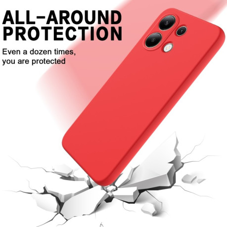 Силиконовый чехол Solid Color Liquid Silicone на Xiaomi Redmi Note 13 4G - красный