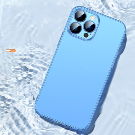 Противоударный чехол Protector Translucent Frosted PC для iPhone 14 Pro Max - синий